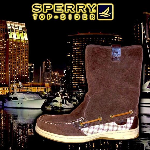 Sperry Top-Sider Boots Brown Nubuck Plaid 9616715 - Picture 1 of 7